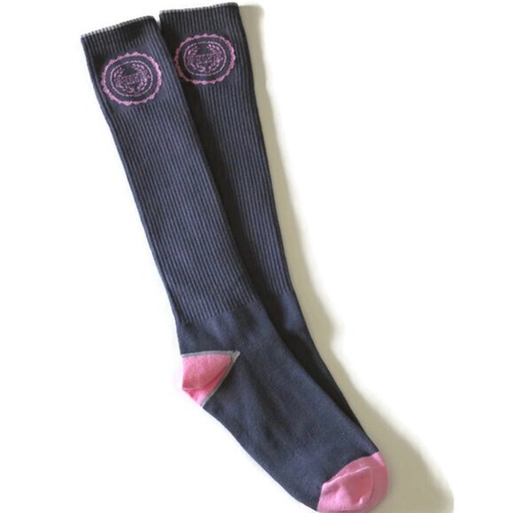 Victoria's Secret PINK Knee High Socks Grey Pink NWOT OS RARE - Picture 2 of 8